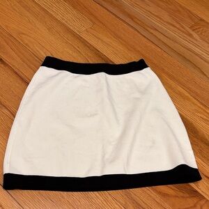 White Mini Skirt with Black Trim